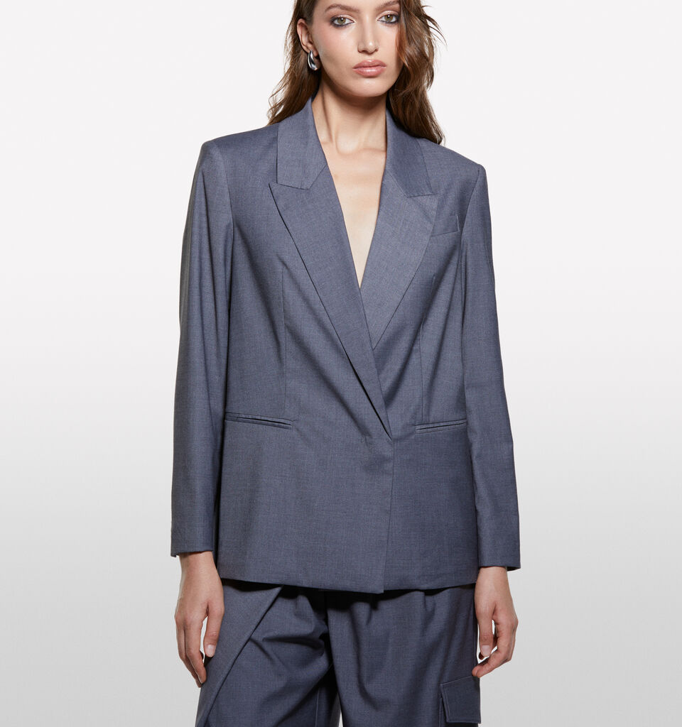 Μπλέιζερ γκρι με ζώνη - μπλέιζερ γυναικεία - Σκουρο Γκρι | Sisley image number 3